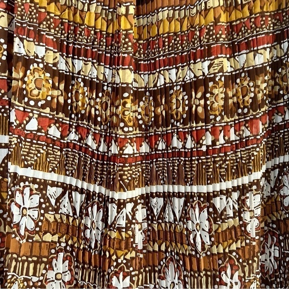 🦋 Alfred Dunner Brown Flower Maxi Skirt 12P Vintage Drawstring Waist - Picture 4 of 6